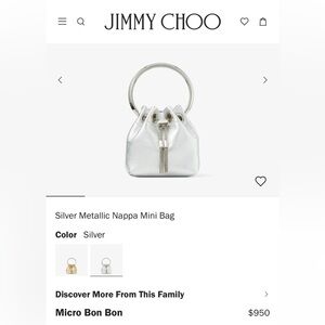 Jimmy Choo Silver Mini Bag with Ring Handle